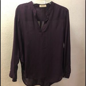 🔸 Bella Dahl Purple V neck long sleeve blouse
